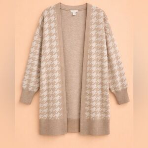 H&M WOMENS HOUNDSTOOTH LONG CARDIGAN